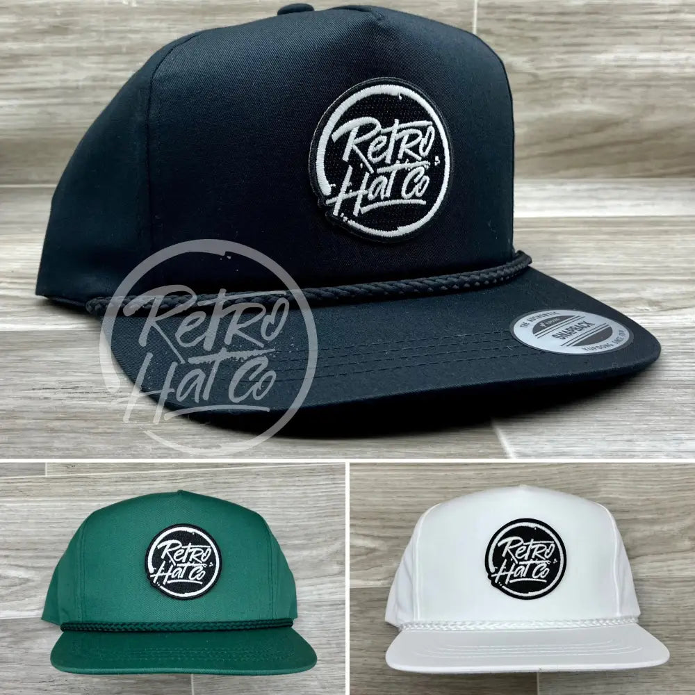 Retro Hat Co. Brand (Glow in the dark) Patch on Classic Rope Hat