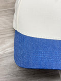 Blank Natural/Blue Denim Two-Tone Retro Hat