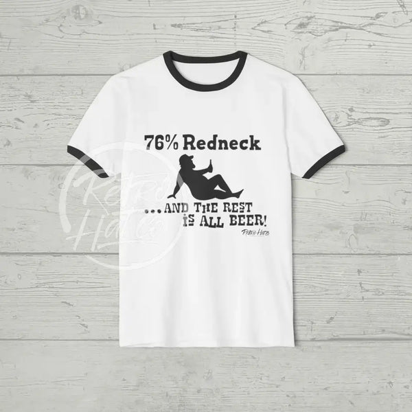 76% Redneck Ringer T - Shirt White/Black / L