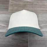 Blank Natural/Teal Denim Two-Tone Retro Hat