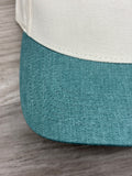 Neon Moon Patch on Natural/Teal Denim Retro Hat