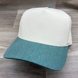 Blank Natural/Teal Denim Two-Tone Retro Hat