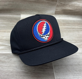 Grateful Dead Lightning Skull (Steal Your Face) Patch on Black Classic Rope Hat