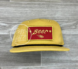 Beer / Wheat Patch On Retro Rope Hat Mustard W/Black Ready To Go