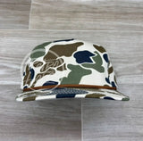 Blank Old School / Duck Camouflage Rope Hat Beige Camo w/Brown Rope Hats