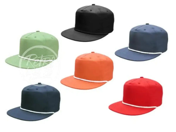 Blank Retro Poly Rope Hat W/Snapback Hats