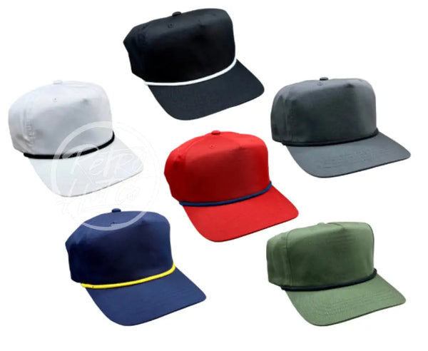 Blank Retro Rope Hat - Snapback With Colored Braid Hats
