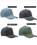 Blank Solid Stonewashed Canvas Hat W/Colored Rope Hats