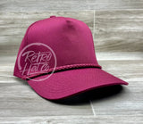 Blank Tall Retro Snapback Rope Hat Maroon Hats