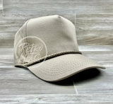Blank Tall Retro Snapback Rope Hat Tan Hats