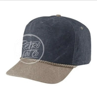 Blank Two-Tone Stonewashed Canvas Rope Hat