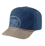 Blank Two-Tone Stonewashed Canvas Rope Hat Indigo / Sand Hats