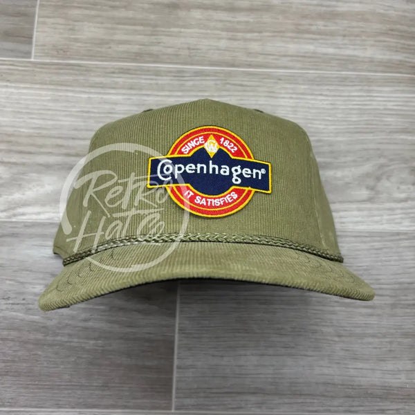 Cope Patch on on Olive Corduroy Rope Hat Ready to Go