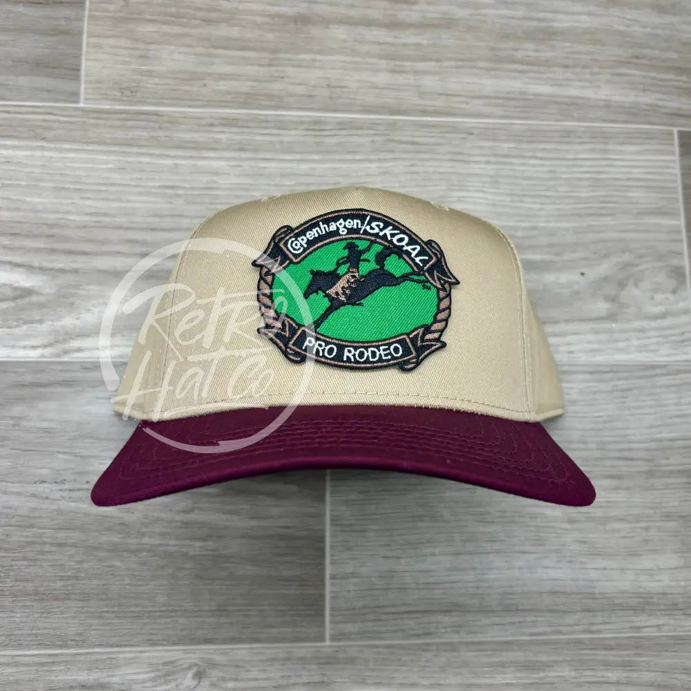 Cope / Skoal Pro Rodeo on Beige/Maroon 2-Tone Retro Hat