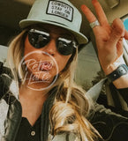 Cowboys Stay On Longer Patch On Retro Poly Rope Hat Ready To Go