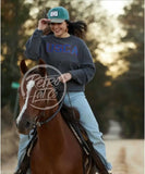 Cowboys Stay On Longer Patch On Stonewashed Two-Tone Retro Rope Hat Ready To Go