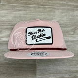Dive Bar Darlin On Blush Retro Hat W/Maroon Rope Ready To Go