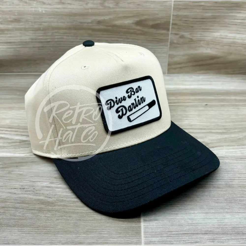 Dive Bar Darlin Patch on Natural/Black Retro Hat