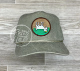 Fainting Goat On Stonewashed Retro Rope Hat Sand Ready To Go