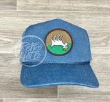 Fainting Goat On Stonewashed Retro Rope Hat Sky Ready To Go