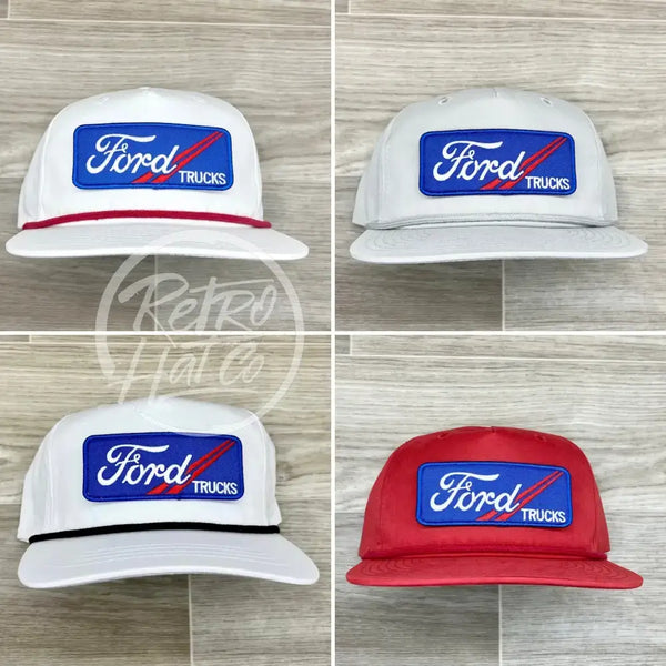 Ford Trucks Patch On Retro Rope Hat Ready To Go