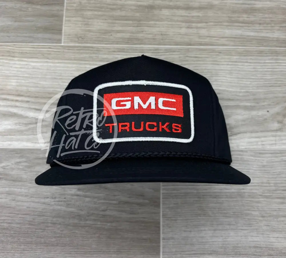 GMC Trucks Patch on Black Classic Retro Rope Hat