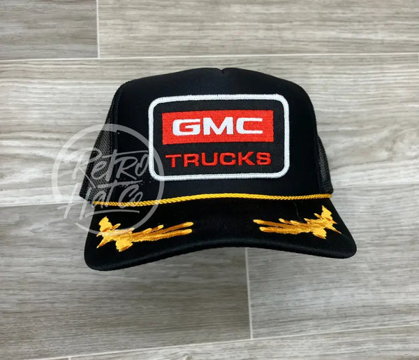 Gmc Trucks Patch On Black Trucker Hat W/Scrambled Eggs Ready To Go
