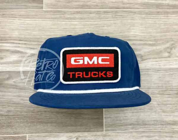 Gmc Trucks Patch On Retro Poly Rope Hat Blue Ready To Go