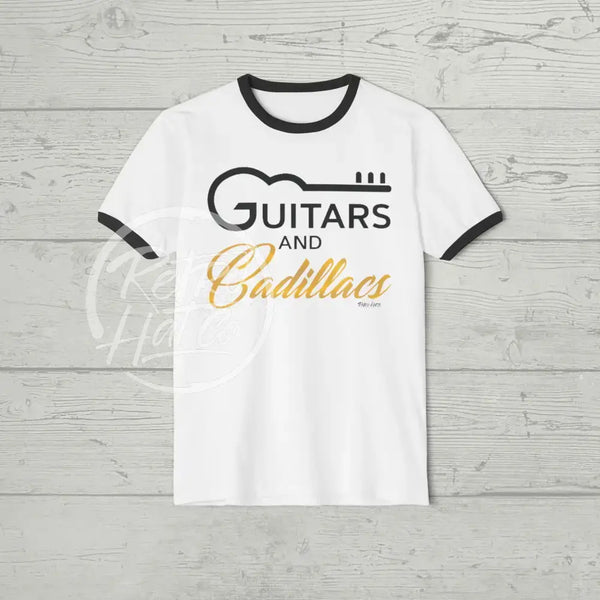 Guitars & Caddy’s Ringer T - Shirt White/Black / Xs