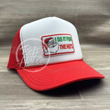 I Do It For the Ho’s / Santa Patch on Red / White Meshback Trucker Hat Ready to Go