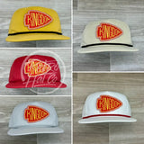 Kansas City Chiefs Kingdom Patch On White Retro Hat W/Red Rope Ready To Go