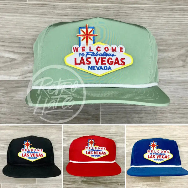 Las Vegas On Retro Poly Rope Hat Ready To Go