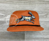 Lucky Rabbit On Retro Rope Hat Orange W/Black Ready To Go