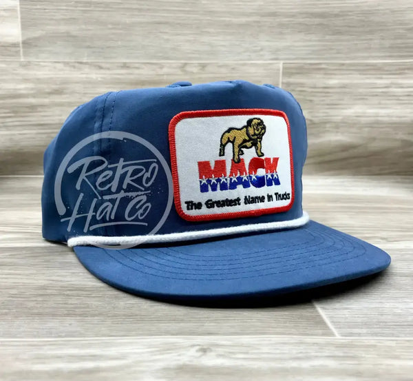Mack Trucks Patch On Blue Poly Rope Hat Royal Ready To Go