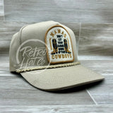 Mama’s Don’t Let Your Babies Grow Up To Be Cowboys On Tall Tan Retro Rope Hat Ready To Go