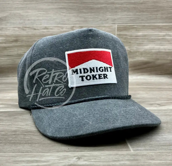 Midnight Toker Patch On Solid Stonewashed Rope Hat Coal Ready To Go