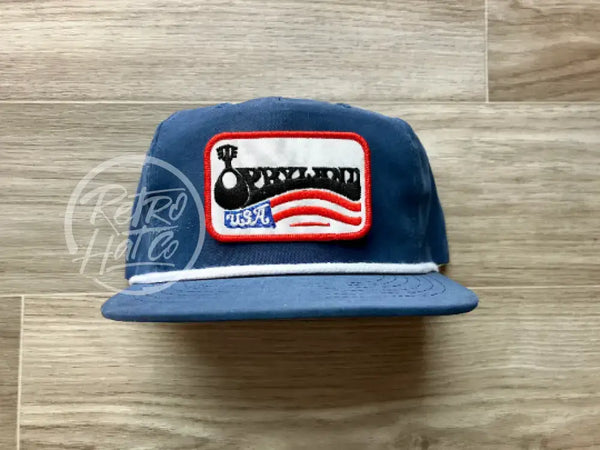 Opryland Nashville Patch On Blue Poly Retro Rope Hat Ready To Go