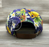 Purple Hawaiian Strapback Hat W/White Rope Hats
