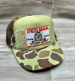 Red Man Golden On Solid Front Camo Rope Hat Ready To Go