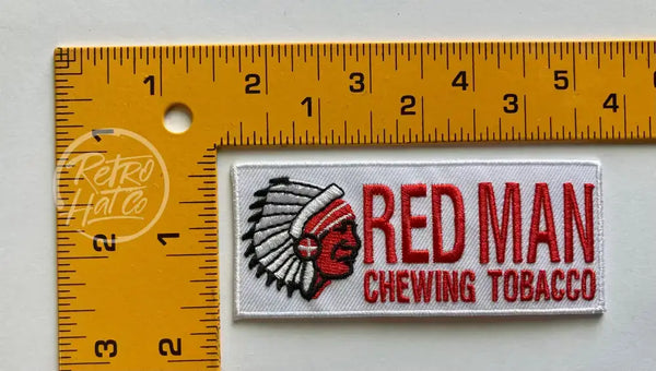 Red Man White Rectangle Patch