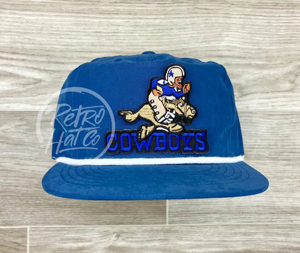 Retro 70S Dallas Cowboys (Horse) On Blue Poly Rope Hat Royal Ready To Go