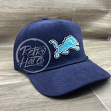 Retro Detroit Lions on Navy Blue Corduroy Rope Hat Ready to Go