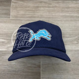 Retro Detroit Lions on Navy Blue Corduroy Rope Hat Ready to Go