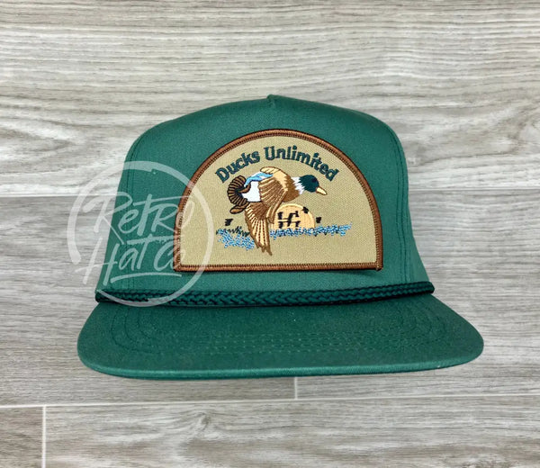 Retro Ducks Unlimited On Classic Rope Hat Green Ready To Go