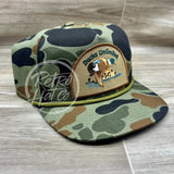 Retro Ducks Unlimited on Green Old School / Duck Camo Rope Hat Ready to Go