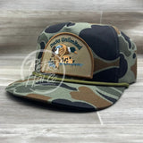 Retro Ducks Unlimited on Green Old School / Duck Camo Rope Hat Ready to Go