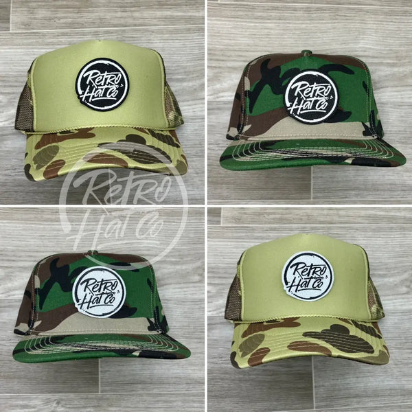 Retro Hat Co. Brand Patch On Camo Ready To Go