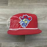 Retro Ole Miss Colonel Reb On Red Poly Rope Hat Ready To Go