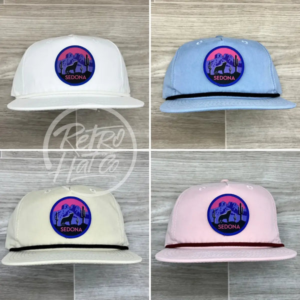 Sedona Arizona Patch On Retro Rope Hat Ready To Go