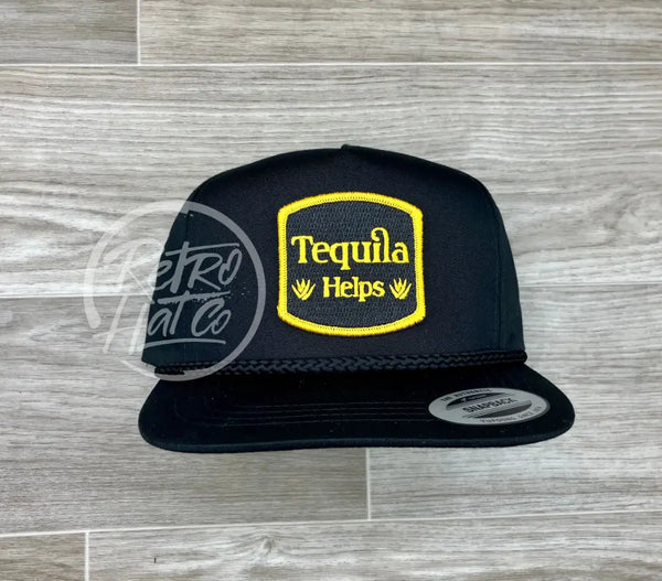 Tequila Helps On Black Classic Rope Hat Ready To Go
